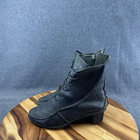 TRIPPEN Germany Women's Medieval Black Leather Platform Boots EU 39 US 8.5 - Picture 5 of 13